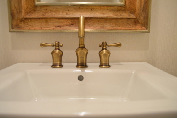 Our brass faucet from Home Depot