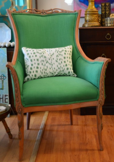 Amazing emerald green chair with great lines!