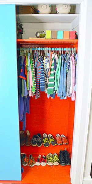 This fun closet was inspired by a childrens book- The Tickle Monster
