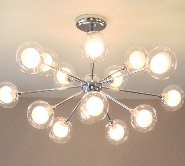 This sputnik is a showstopper! Paint your ceilings and add some light!