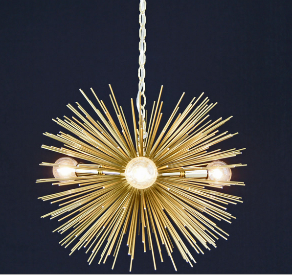 Etsy 3-Bulb Gold Urchin Pendant
