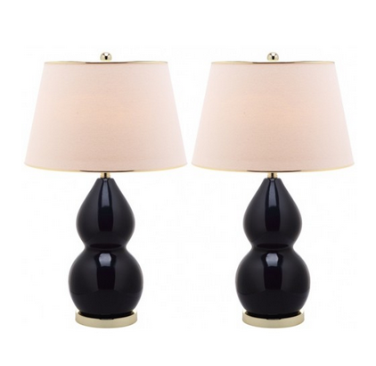 LYDIA LAMP, EBONY (SET OF TWO)