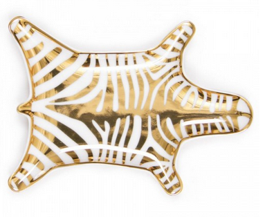 JONATHAN ADLER METALLIC ZEBRA DISH, GOLD