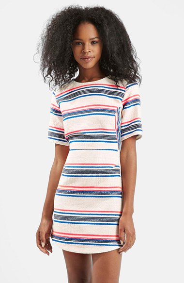 Stripe Jacquard A Line Dress