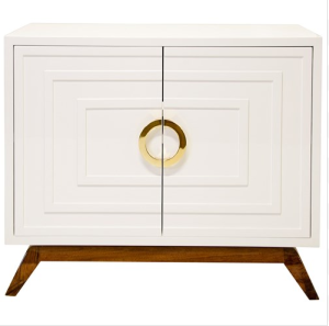 Worlds Away Bernard White Lacquer 2 Door Cabinet