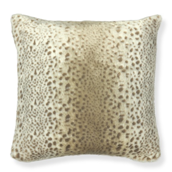 Faux Fur Pillow Cover, Snow Leopard